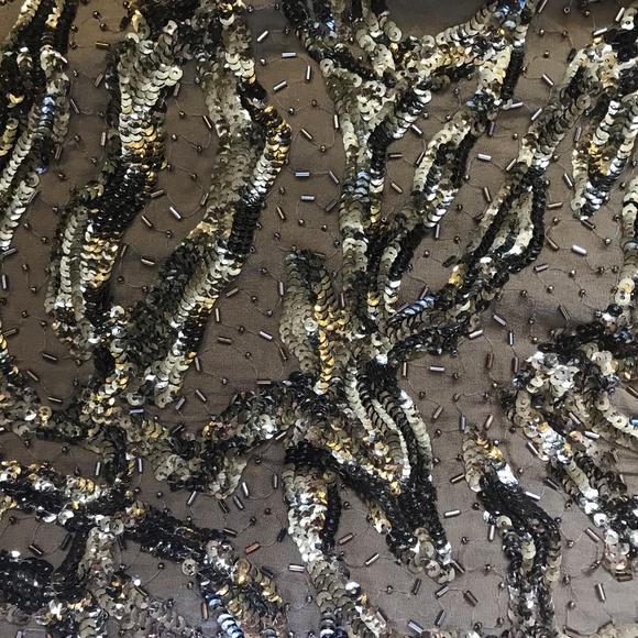 Alice and Olivia Sequinned Olive Green Mini Dress - Picture 3 of 4